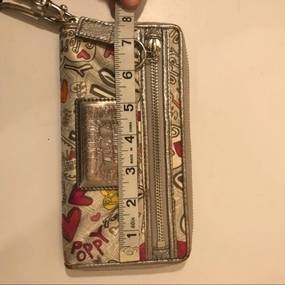 Coach poppy glam wallet wristlet clutch bag RARE